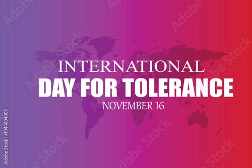 International Day for Tolerance Vector | November 16 Awareness Design | Tolerance and Unity Concept