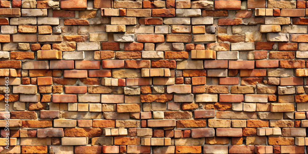 Rustic brick wall with varying shades of red, brown, and beige in a textured finish copy space
Rustic brick wall with varying shades of red, brown, and beige in a textured finish copy space