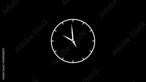 Wallpaper Mural White clock icon with moving arrows in 12 hour loop. Stopwatch animation on black background Torontodigital.ca