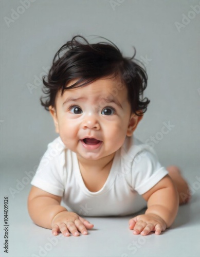 Portrait of a bby child wearing a bodysuit