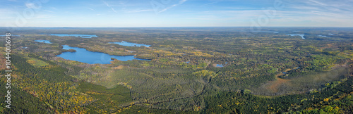 Aerial Of Open Cut Mine And Tailings In northern Ontario Canada