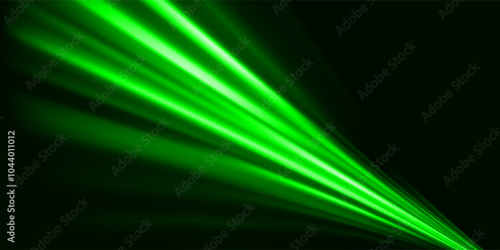 Green glowing shiny lines effect vector background. Luminous white lines of speed. Light glowing effect. Light trail wave, Green glowing shiny lines effect vector background. Luminous white lines of speed. Light glowing effect. Light trail wave,