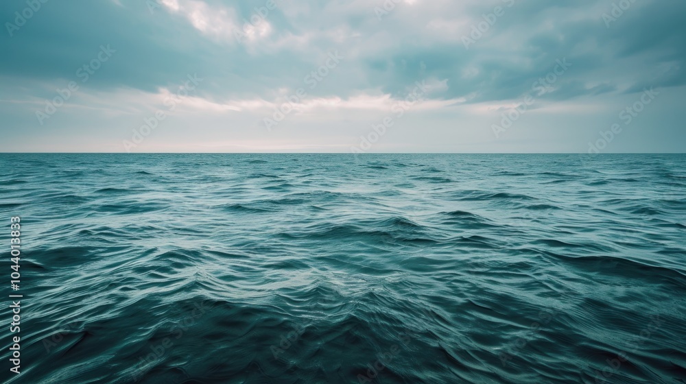 Obraz premium The ocean is calm and peaceful, with a beautiful blue color