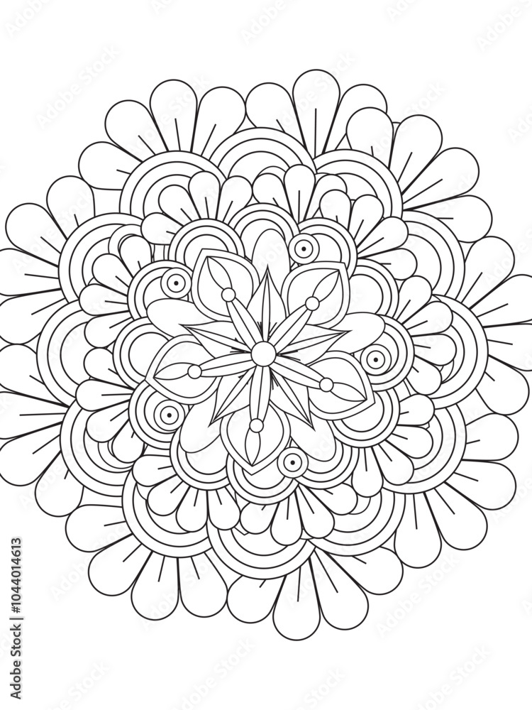 Fototapeta premium Flowers Coloring Pages For Adules