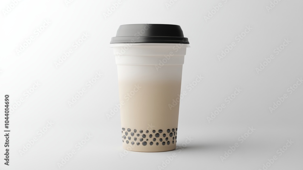 Stylish Coffee Cup with Bubbles on a Clean Background Stylish Coffee Cup with Bubbles on a Clean Background