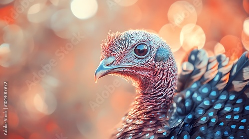 Stunning close-up turkey portrait in macro clipart style for design picture