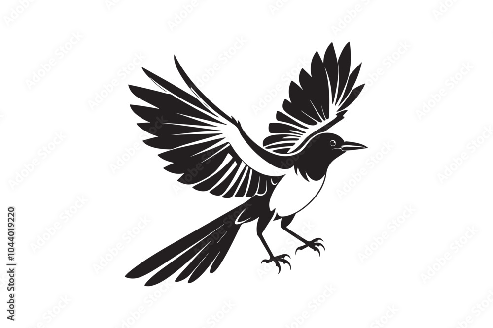 Obraz premium Mockingbird silhouette vector illustration, Mockingbird silhouette vector