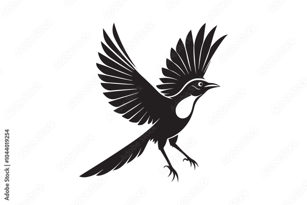 Obraz premium Mockingbird silhouette vector illustration, Mockingbird silhouette vector