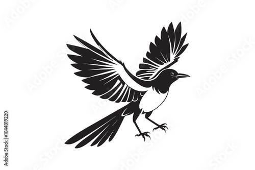 Mockingbird silhouette vector illustration, Mockingbird silhouette vector