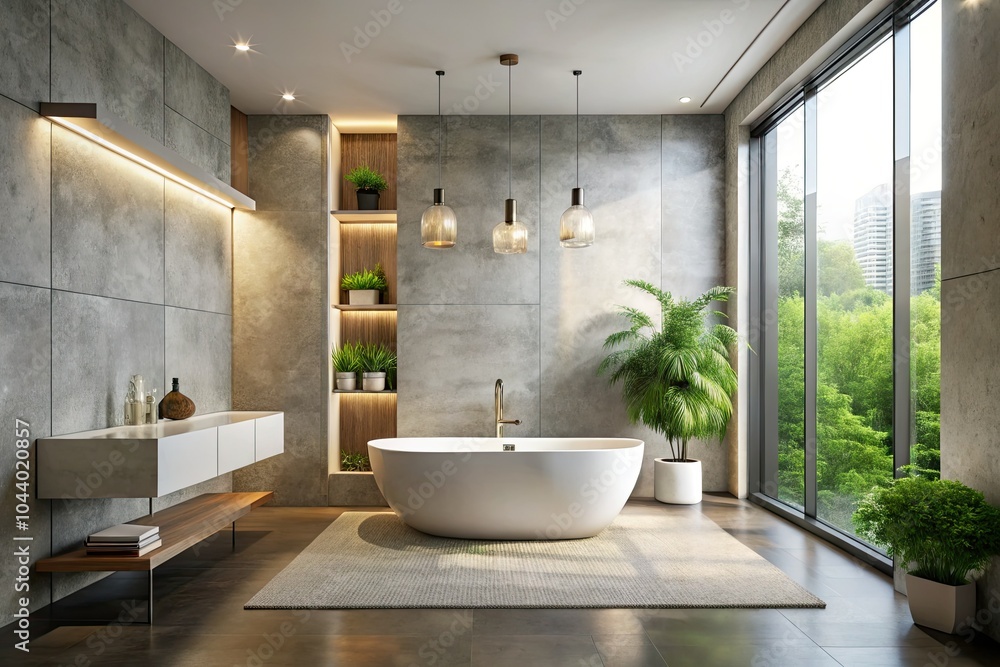 Modern Bathroom Design with Minimalist White Tub and Sleek Wall Features for Urban Exploration Modern Bathroom Design with Minimalist White Tub and Sleek Wall Features for Urban Exploration