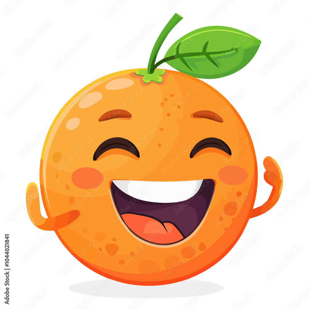 Vector Image of cartoon fruit orange, isolated on a white background, Orange vector Vector Image of cartoon fruit orange, isolated on a white background, Orange vector