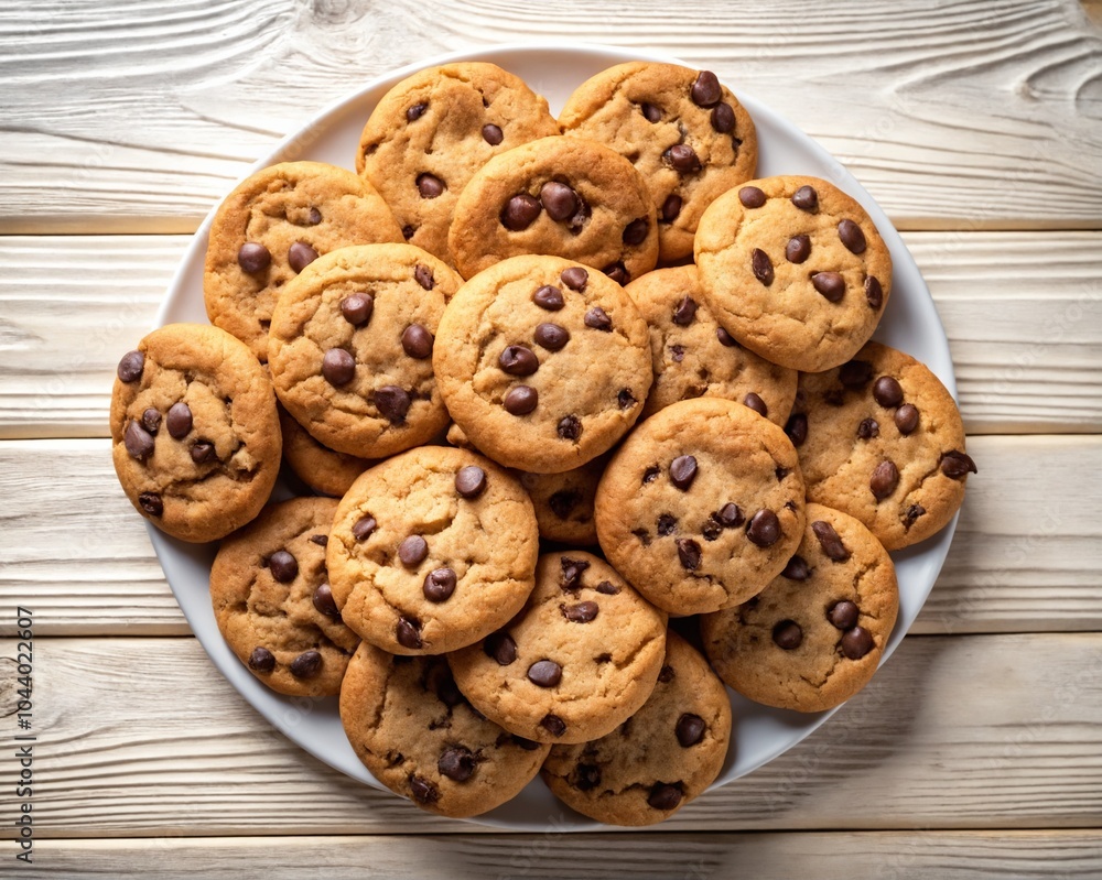 Oatmeal cookies with chocolate on a plate Oatmeal cookies with chocolate on a plate