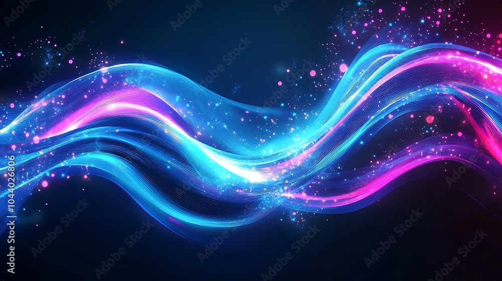 Fototapeta premium Radiating Neon Light Burst, futuristic flashes, Motion lights, Colorful Streaks on Dark Background