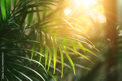 Wallpaper Mural The sun shines through the leaves of a palm tree Torontodigital.ca