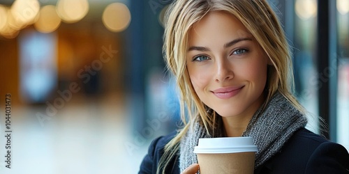 businesswoman drinking coffee