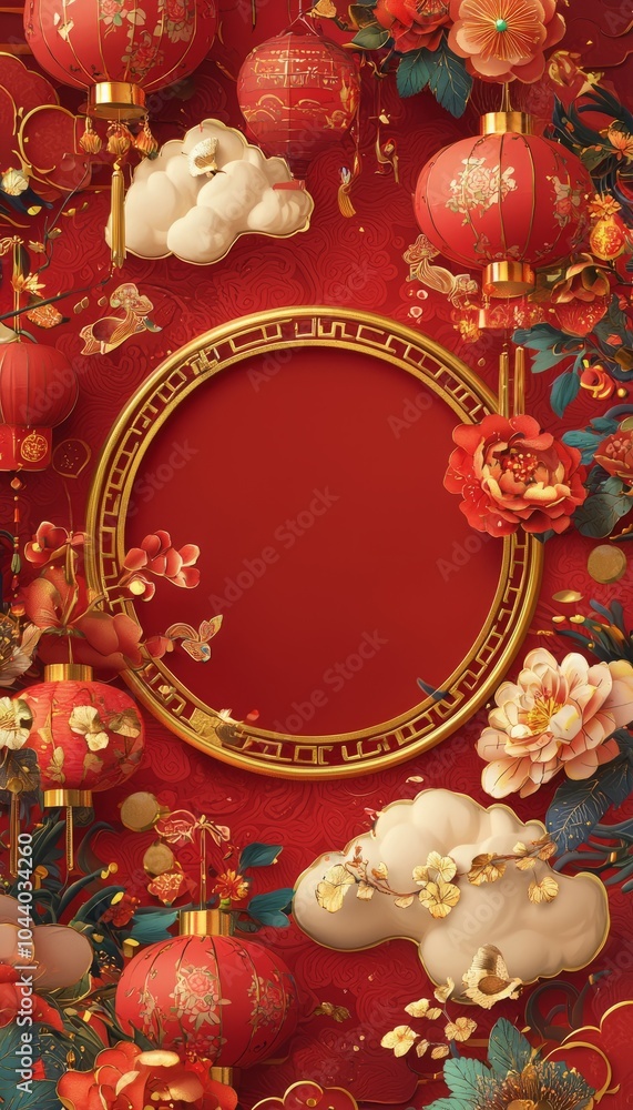 A luxurious image showcasing intricate golden floral and cloud motifs set against a red background, radiating elegance and cultural sophistication. A luxurious image showcasing intricate golden floral and cloud motifs set against a red background, radiating elegance and cultural sophistication.