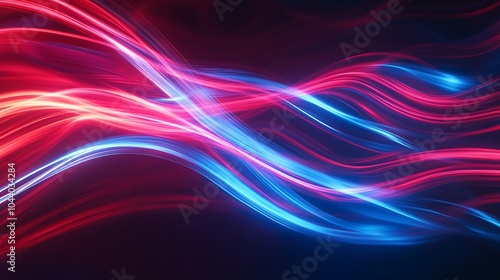 Radiating Neon Light Burst, futuristic flashes, Motion lights,  Colorful Streaks on Dark Background