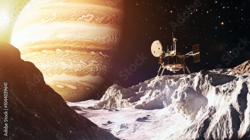 Robotic space probes exploring the icy moons of Jupiter, Innovative style, photo of photo