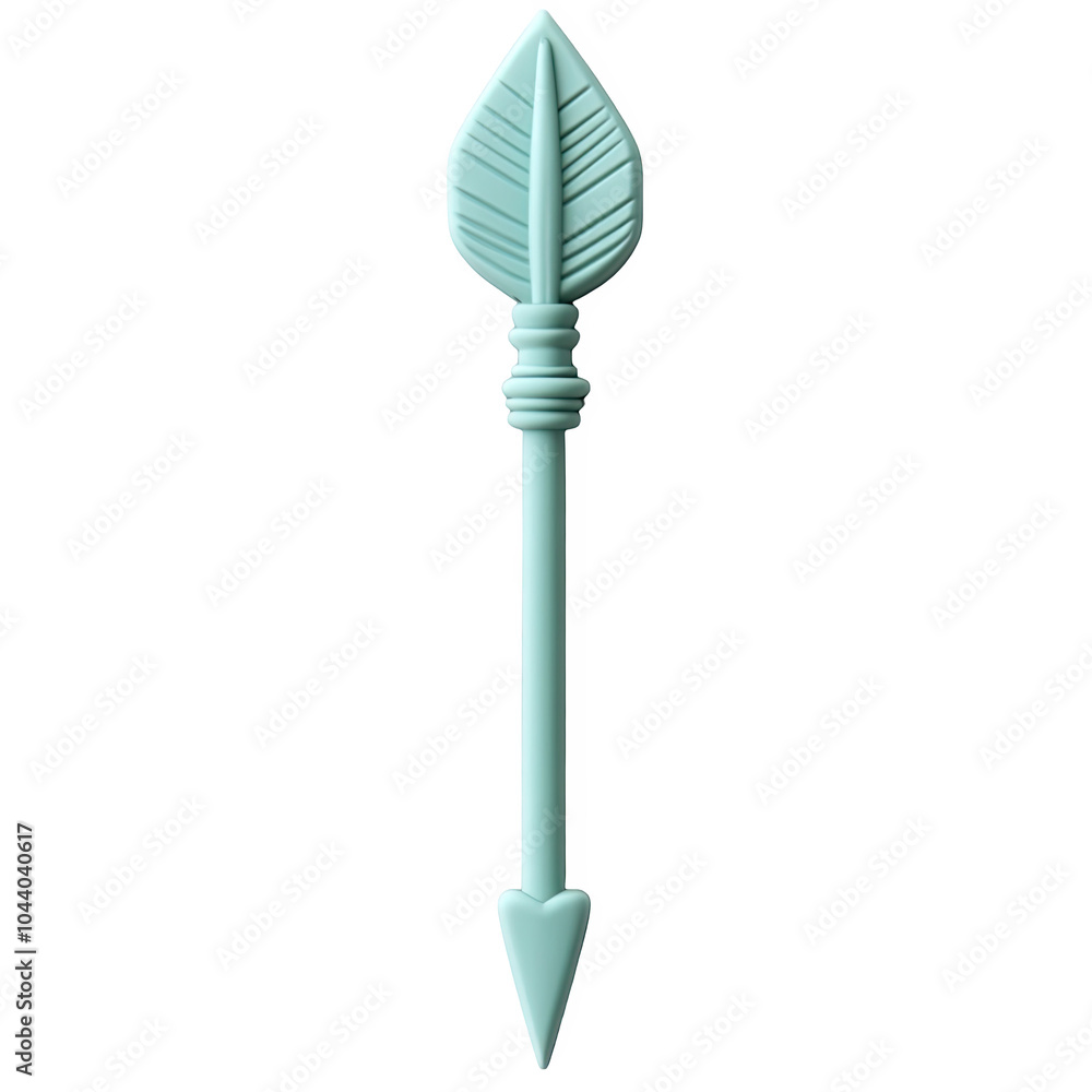 Green arrow 3d icon PNG, cartoon style minimal on transparent, isolate on white background