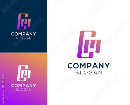 CM MC logo. Letter C with M vector logo design.