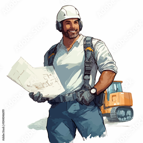 worker with clipboard  illustration 