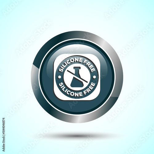 Silicone free icon design illustration, Best Silicone free sign, symbol, Gray Color Round Button Design