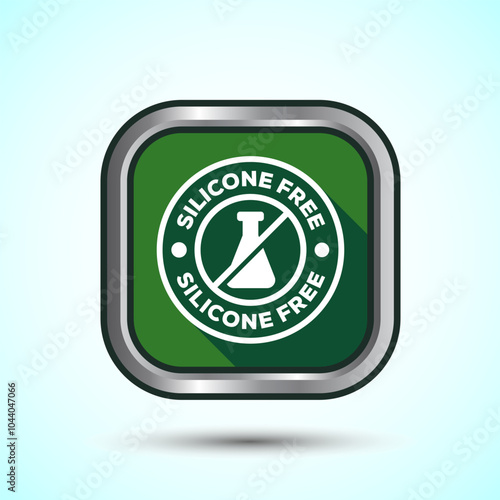 Silicone free icon design illustration, Best Silicone free sign, symbol, Green Shadow Button Design