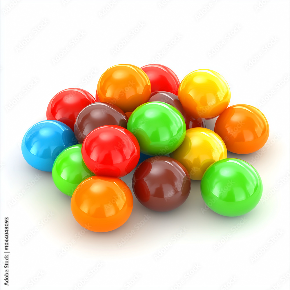  A colorful candies isolated on a white background.