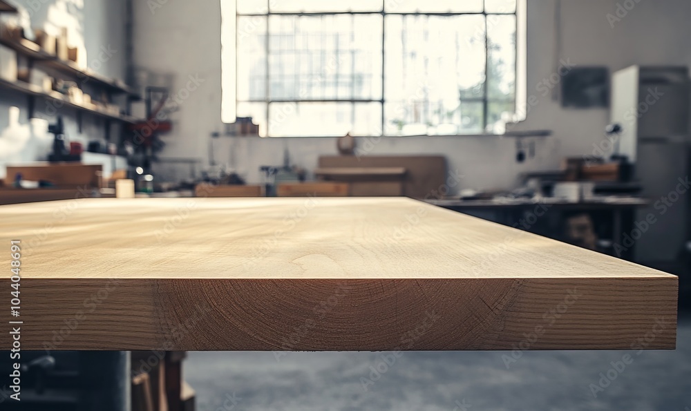 empty wooden board in a modern workshop empty wooden board in a modern workshop