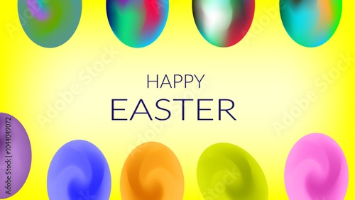 easter festival isolated on yellow background. vector illustration.