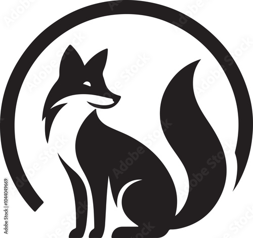 black and white fox