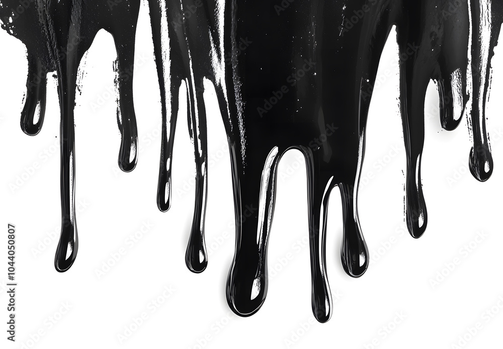 Black paint dripping on a white background design, flat lay, top view design, banner with a copy space area, vector illustration design Black paint dripping on a white background design, flat lay, top view design, banner with a copy space area, vector illustration design