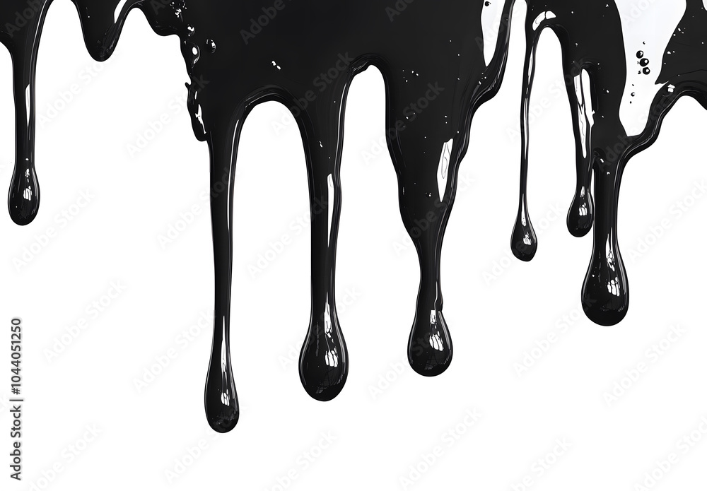 Black paint dripping on a white background design, flat lay, top view design, banner with a copy space area, vector illustration design Black paint dripping on a white background design, flat lay, top view design, banner with a copy space area, vector illustration design