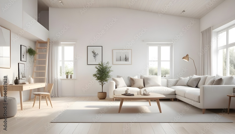 Illustration of the living room interior Illustration of the living room interior