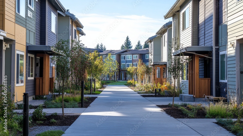 Socioeconomic diversity in urban housing initiatives, Illustrating affordable housing solutions in diverse neighborhoods, photography style Socioeconomic diversity in urban housing initiatives, Illustrating affordable housing solutions in diverse neighborhoods, photography style