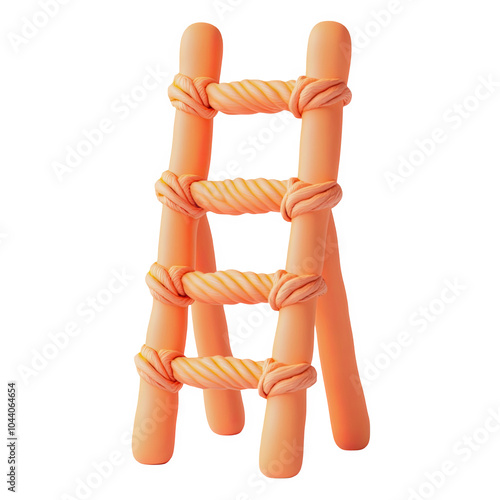 Obraz na płótnie Ladder 3d icon PNG, cartoon style minimal on transparent, isolate on white background w salonie