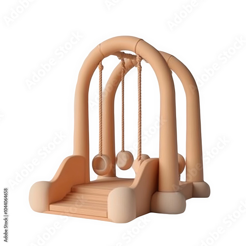 Obraz na płótnie Playground swings 3d icon PNG, cartoon style minimal on transparent, isolate on white background w salonie