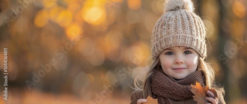 Girl in a Knit Hat in Autumn