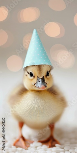 Duckling Wearing Party Hat