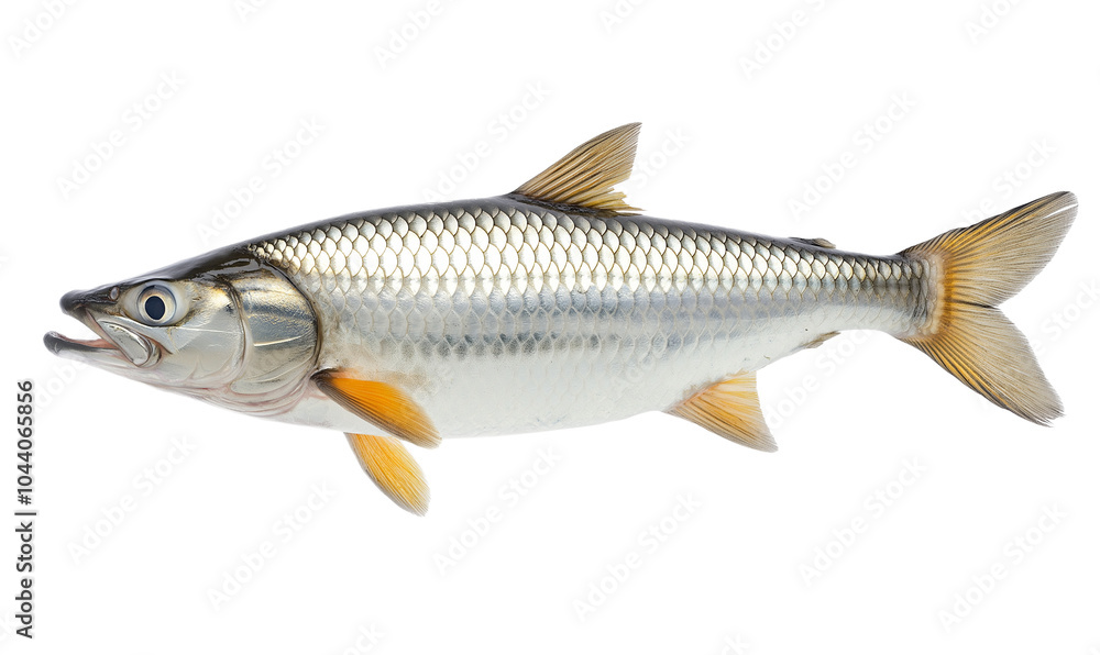 Fototapeta premium A large fish with a mouth open and a yellow belly