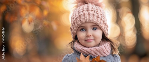 Girl in a Knit Hat in Autumn
