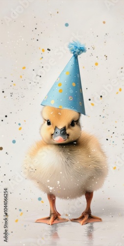 Duckling Wearing Party Hat