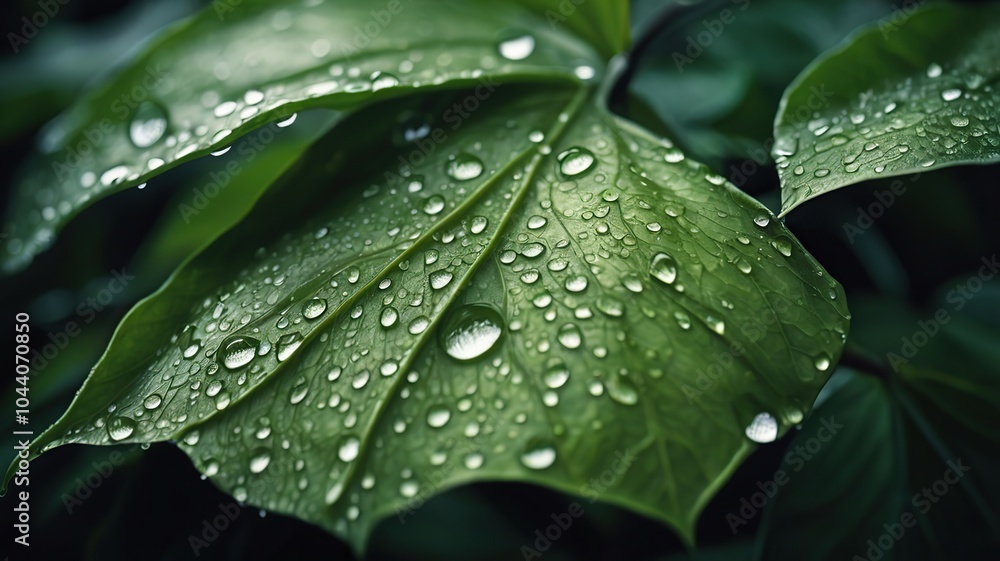 leaf with drops leaf with drops