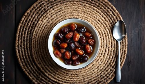 Boerenjongens Raisins Soaked in Brandy in a Bowl (Dutch Cuisine) photo