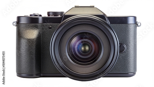 DSLR camera isolated on white. 
