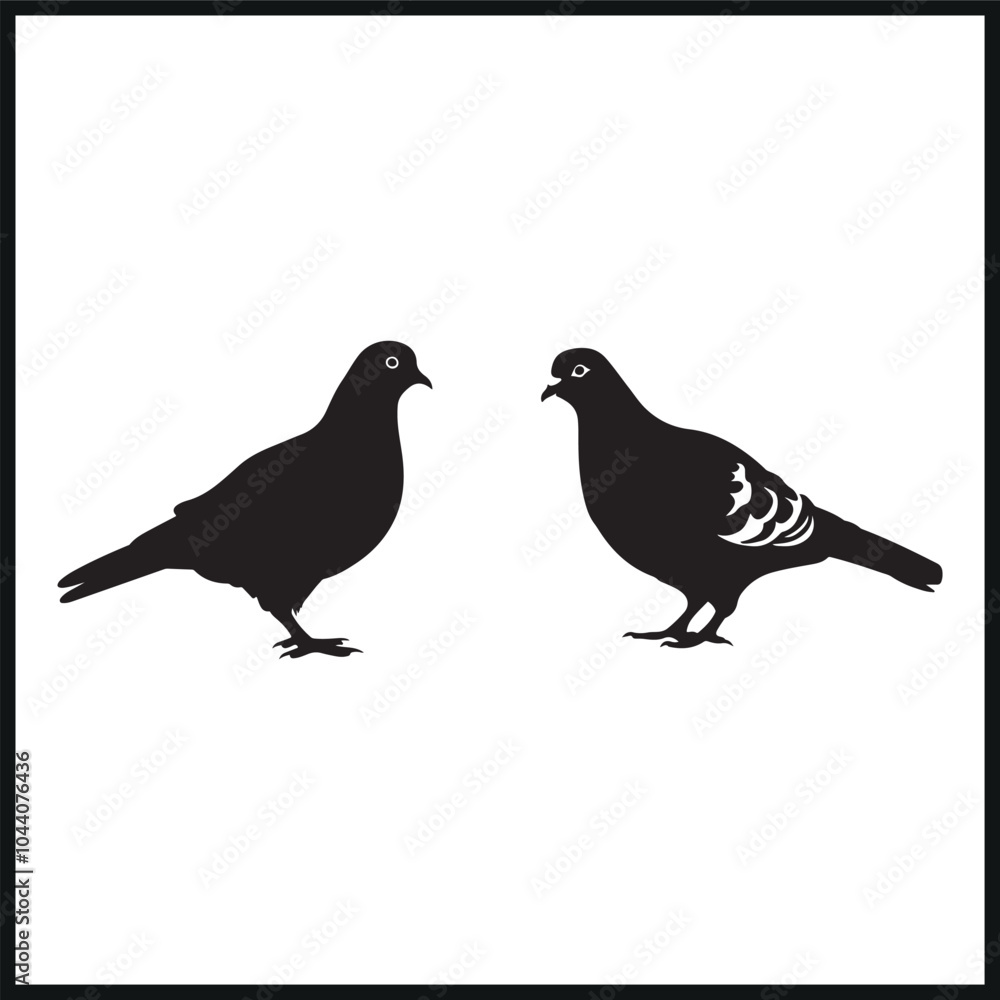 Obraz premium Pigeon vector silhouette illustration