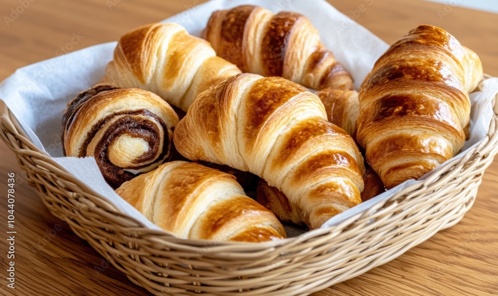 A basket filled with croises sitting on top of a wooden table - Agriculture A basket filled with croises sitting on top of a wooden table - Agriculture