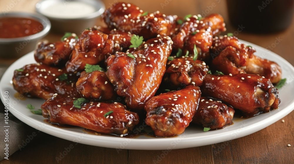 Delicious Glazed Chicken Wings with Sesame Seeds Delicious Glazed Chicken Wings with Sesame Seeds