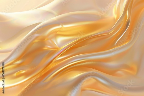 Abstract Golden and White Silk Drapes