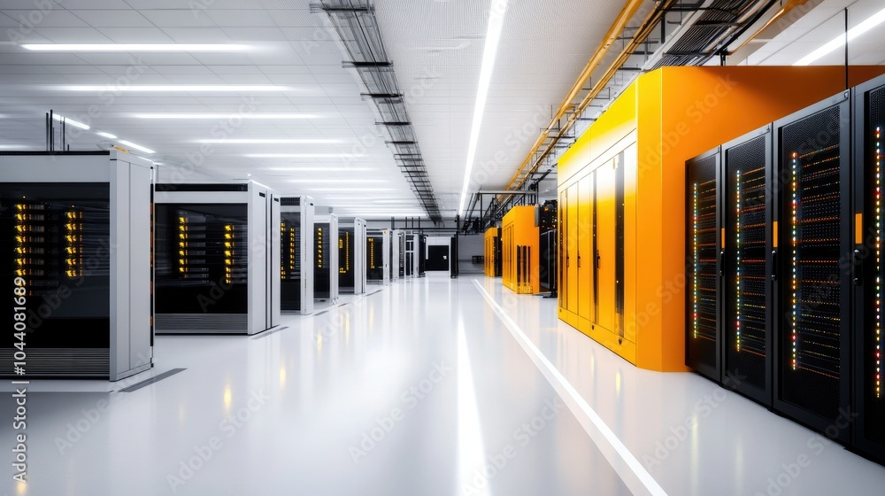 Fototapeta premium Modern Data Center with Cutting-Edge Technology